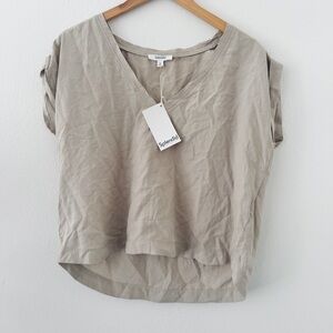 NWT Splendid Short Sleeve Lyocell Tan Beige Top